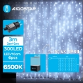Aigostar - LED Vonkajšia vianočná reťaz 300xLED/8 funkcií 6x3m IP44 studená biela