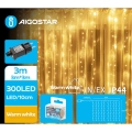 Aigostar - LED Vonkajšia vianočná reťaz 300xLED/8 funkcií 6x3m IP44 teplá biela