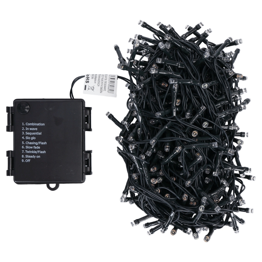 Aigostar - LED vonkajší vianočný reťazec 500× LED / 8 režimov, 4× AA, 25,3 m, IP44, viacfarebný