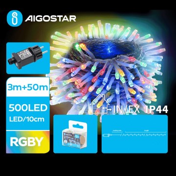 Aigostar - LED Vonkajšia vianočná reťaz 500xLED/8 funkcií 53m IP44 multicolor
