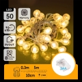 Aigostar - LED vonkajšia vianočná reťaz 50xLED/3xAA/8 funkcií 5,3 m IP44 teplá biela