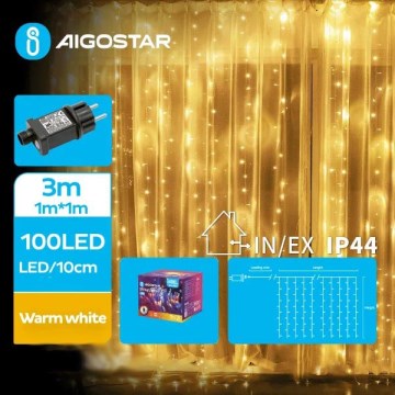 Aigostar - LED vonkajšia vianočná svetelná reťaz 100xLED/8 funkcií 4x1m IP44 teplá biela