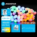 Aigostar - LED vonkajšia vianočná svetelná reťaz 50xLED/3xAA/8 režimov 5,3 m IP44 viacfarebná