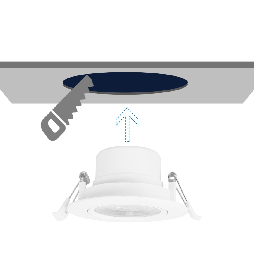 Aigostar - LED zapustené stropné svietidlo, 5 W, 230 V, 4000 K, priemer 8,5 cm, biela