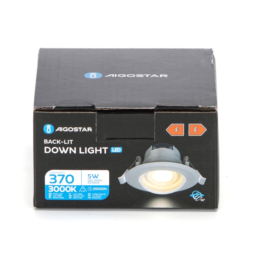 Aigostar - LED zapustené stropné svietidlo LED/5W/230V 3000K priemer 8,5 cm biela