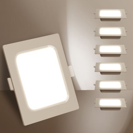 Aigostar - LED zapustené stropné svietidlo LED/6W/230V 4000K 12x12 cm biele
