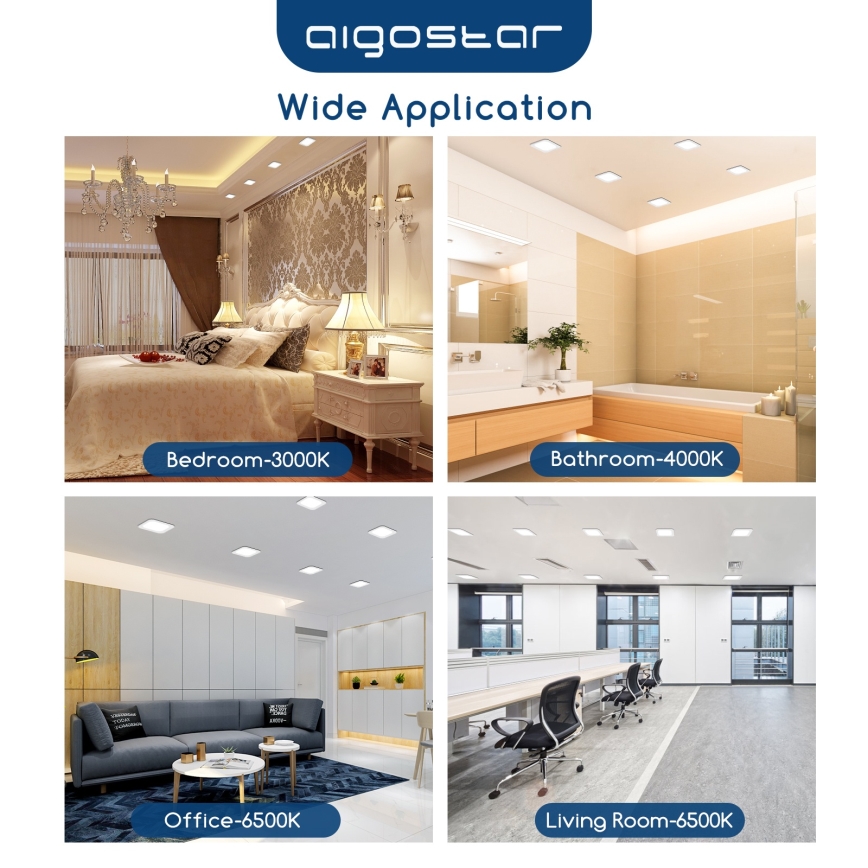 Aigostar - LED zapustené stropné svietidlo LED/6W/230V 4000K 12x12 cm biele