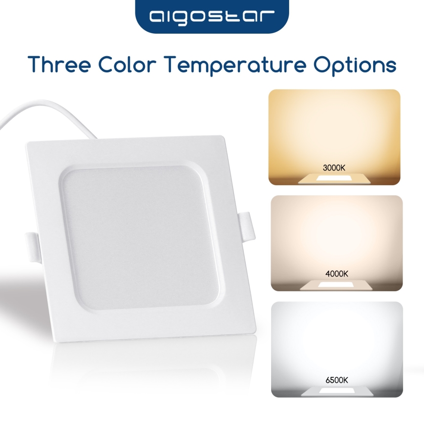 Aigostar - LED zapustené stropné svietidlo LED/6W/230V 4000K 12x12 cm biele