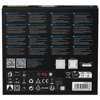 Aigostar - LED zapustené stropné svietidlo LED/6W/230V 4000K 12x12 cm biele