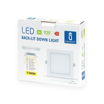 Aigostar - LED zapustené stropné svietidlo LED/9W/230V 3000K 14,5x14,5 cm biela