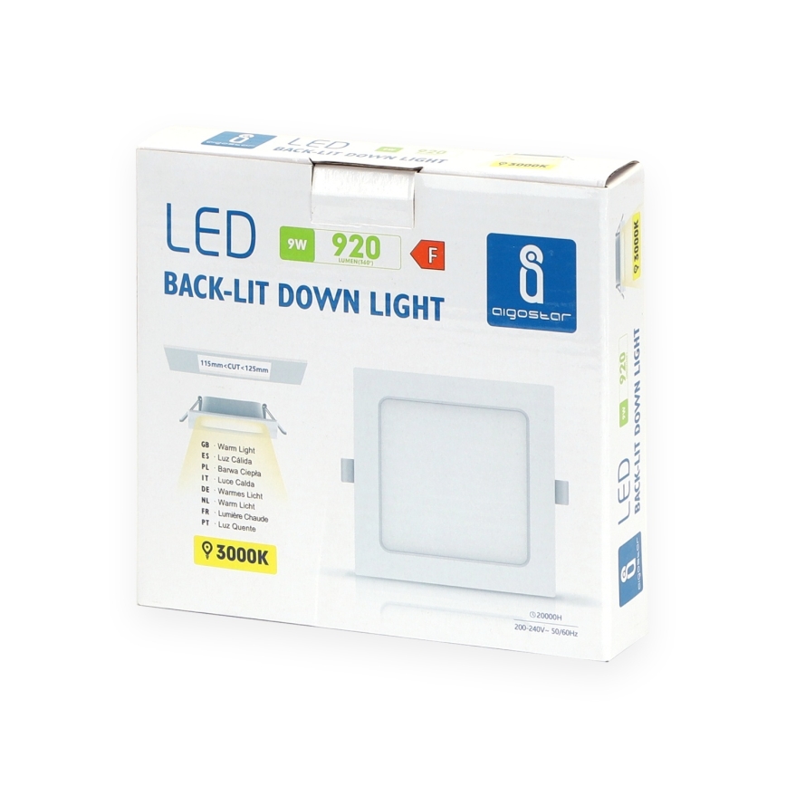 Aigostar - LED zapustené stropné svietidlo LED/9W/230V 3000K 14,5x14,5 cm biela
