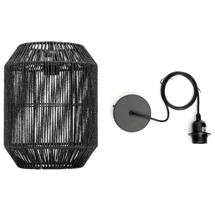 Aigostar - Luster na lanku 1xE27/60W/230V čierna