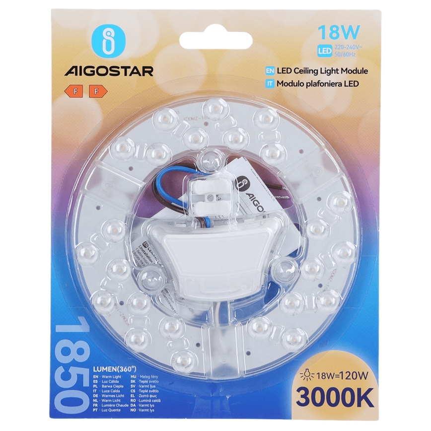 Aigostar - magnetický LED modul 18W/230V 3000K