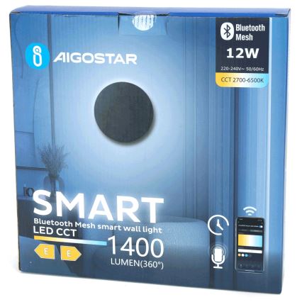 Aigostar - LED Stmievaťelné nástenné svietidlo MESH Smart LED/12W/230V 2700-6500K čierna
