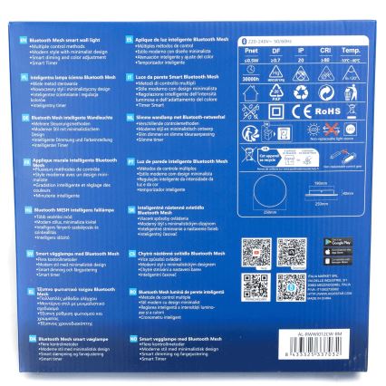 Aigostar - LED Stmievaťelné nástenné svietidlo MESH Smart LED/12W/230V 2700-6500K čierna