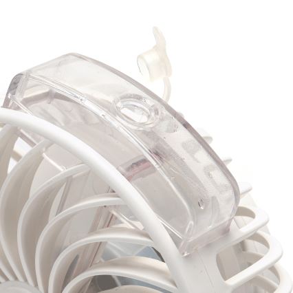 Aigostar - Nabíjací stolný ventilátor s klipom 2W/5V 2400mAh USB biela