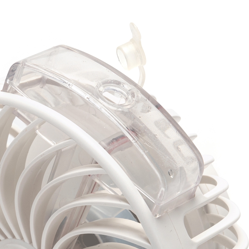 Aigostar - Nabíjací stolný ventilátor s klipom 2W/5V 2400mAh USB biela