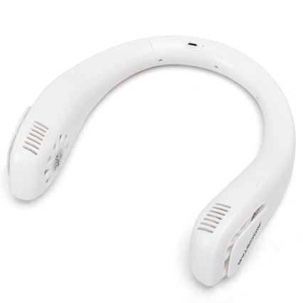 Aigostar - Nabíjací ventilátor na krk 4W/5V 2000mAh biela