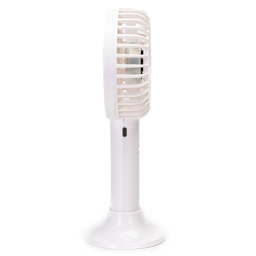 Aigostar - Nabíjací vreckový ventilátor 3W/5V 1500mAh USB biela