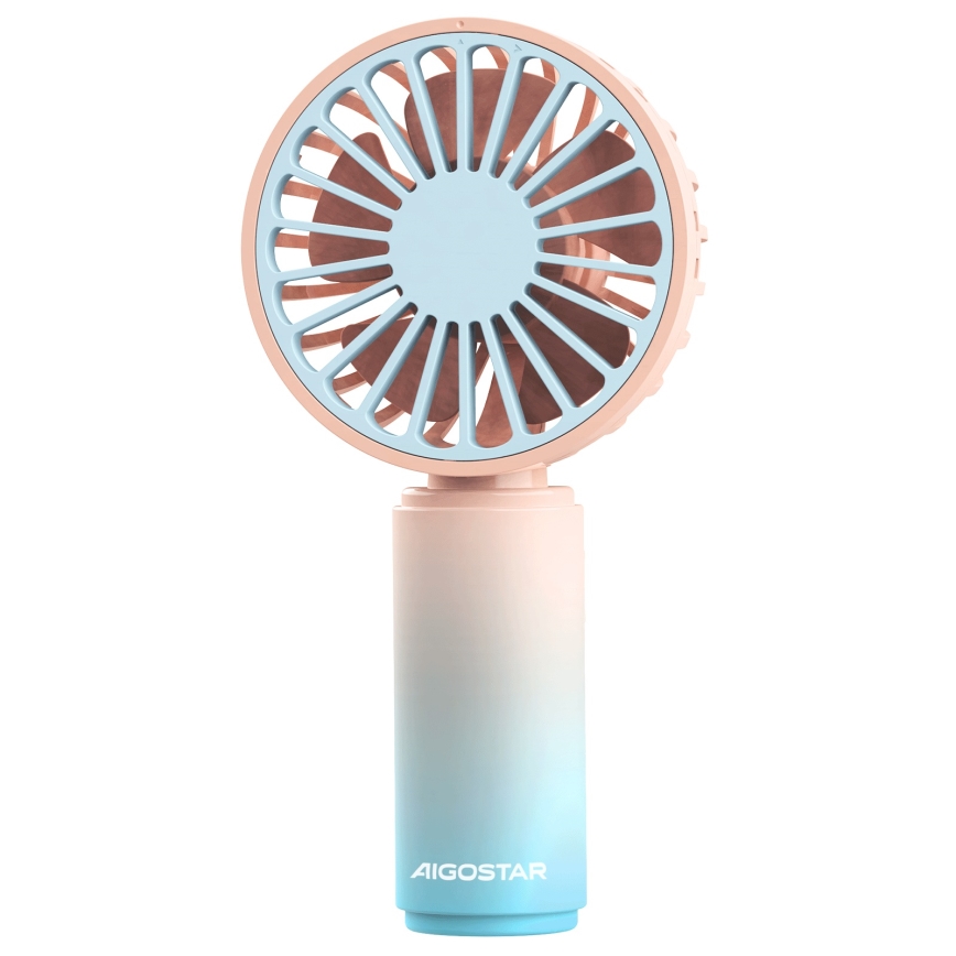 Aigostar - Nabíjací vreckový ventilátor 3W/5V 500mAh USB ružová/modrá