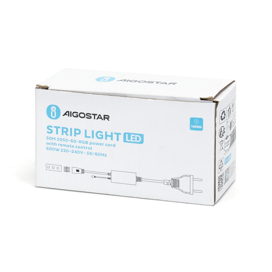 Aigostar - Napájací kábel pre LED RGB pásik 1000W/230V s diaľkovým ovládačom
