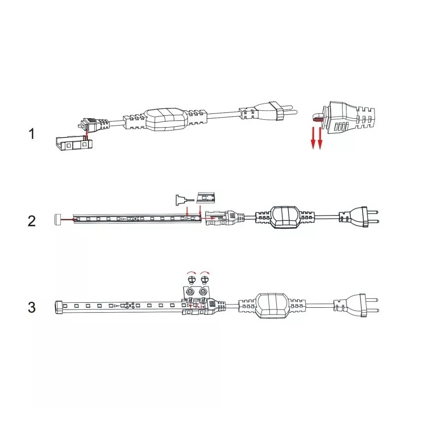 Aigostar - Napájací zdroj pre LED pásky 8 mm 600W/230V biela