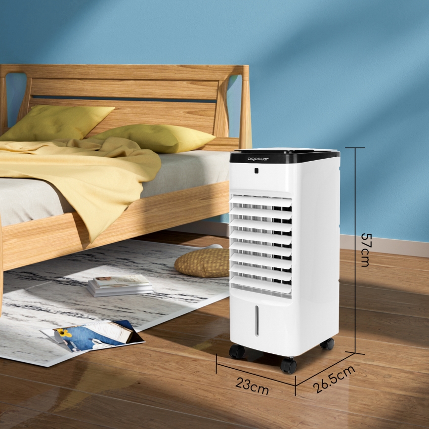 Aigostar - Ochladzovač vzduchu 60W/230V biela/čierna + diaľkové ovládanie