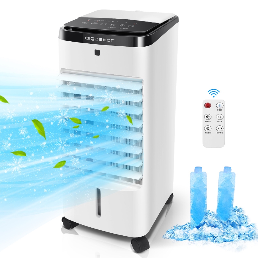 Aigostar - Ochladzovač vzduchu 60W/230V biela/čierna + diaľkové ovládanie
