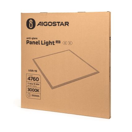 Aigostar - Prisadený LED panel LED/28W/230V 3000K 59,5x59,5 cm