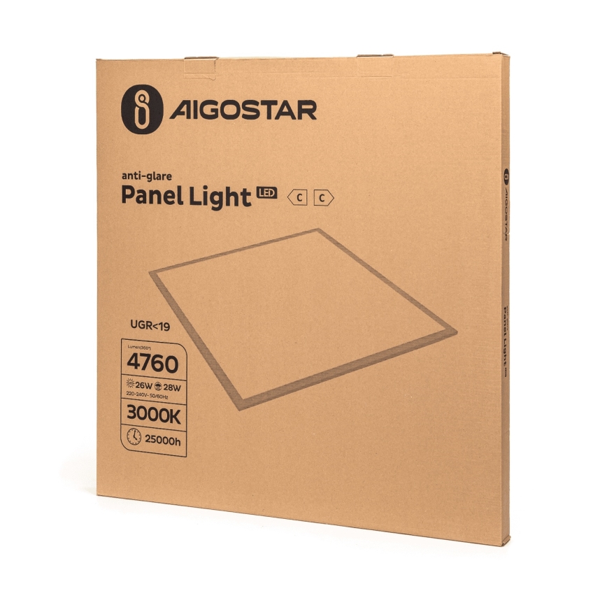 Aigostar - Prisadený LED panel LED/28W/230V 3000K 59,5x59,5 cm