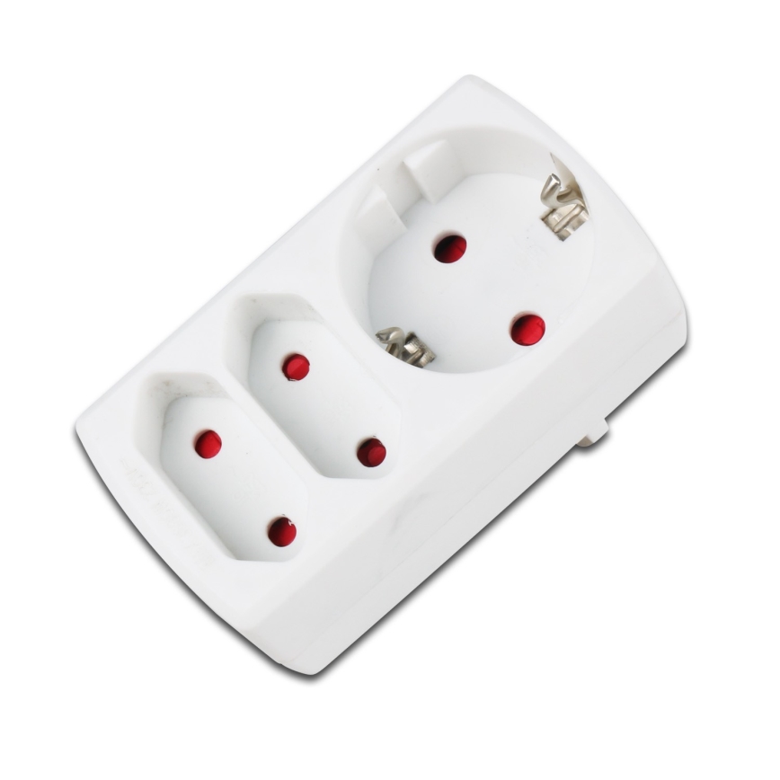 Aigostar - Rozbočovacia zásuvka 1x16A/230V + 2x10A