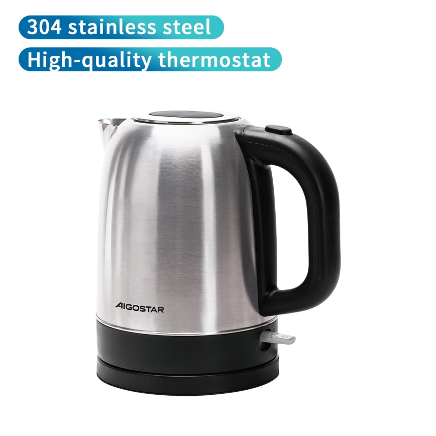 Aigostar - Rýchlovarná kanvica 1,7l 2200W/230V matný chróm