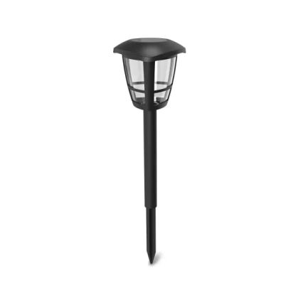 Aigostar - Sada 12 ks solárnych LED lámp LED/0,06 W/2 V 33,8 cm 6500 K 100 mAh IP44 čierna