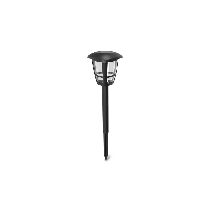 Aigostar - Sada 12 ks solárnych LED lámp LED/0,06 W/2 V 33,8 cm 6500 K 100 mAh IP44 čierna