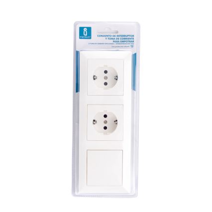 Aigostar - SADA 2x Domáca zásuvka so spínačom 2x16A/250V SCHUKO