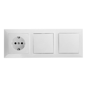 Aigostar - SADA 2x Domový vypínač so zásuvkou 1x16A/250V SCHUKO