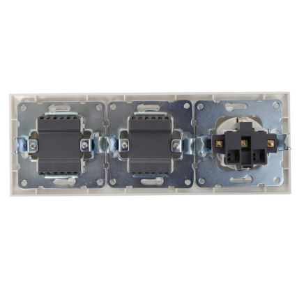 Aigostar - SADA 2x Domový vypínač so zásuvkou 1x16A/250V SCHUKO