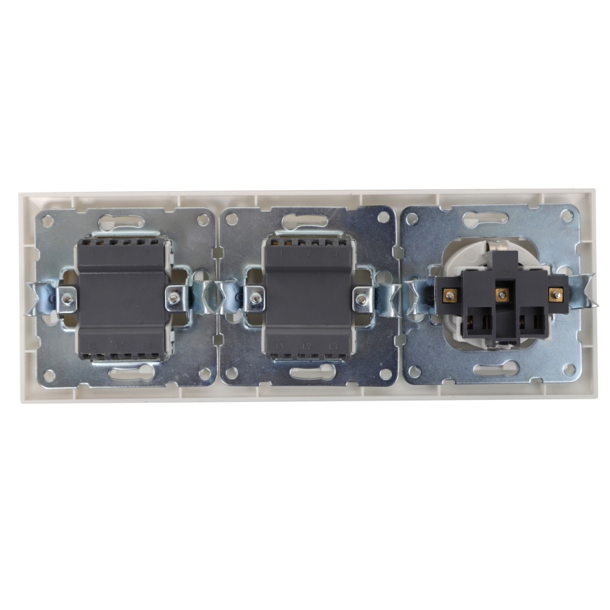 Aigostar - SADA 2x Domový vypínač so zásuvkou 1x16A/250V SCHUKO