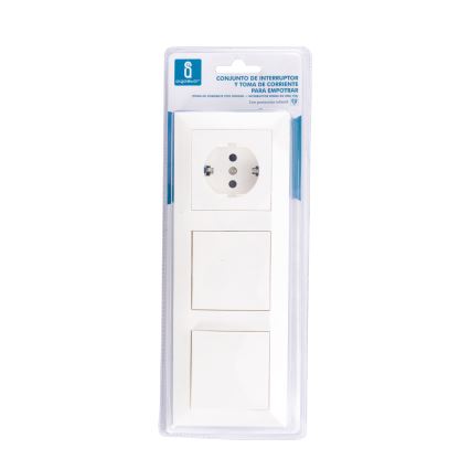 Aigostar - SADA 2x Domový vypínač so zásuvkou 1x16A/250V SCHUKO
