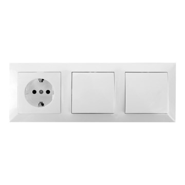 Aigostar - SADA 2x Domový vypínač so zásuvkou 1x16A/250V SCHUKO