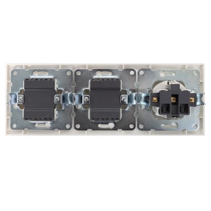 Aigostar - SADA 2x Domový vypínač so zásuvkou 1x16A/250V SCHUKO