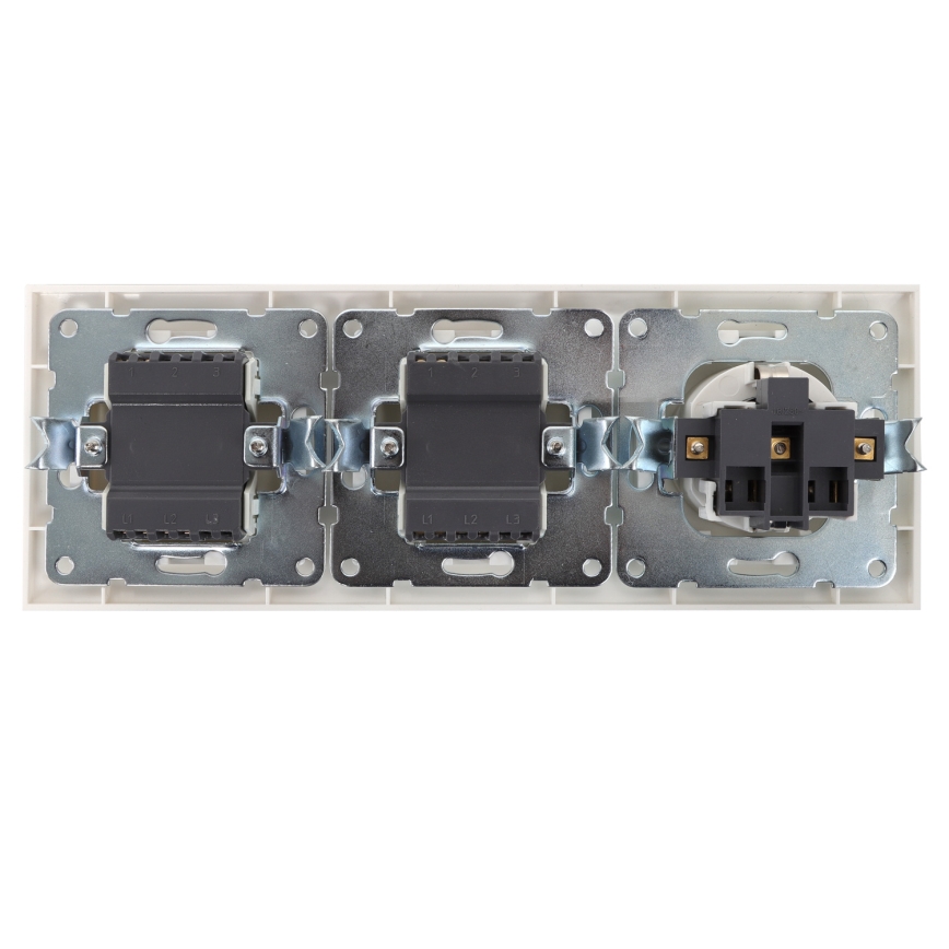 Aigostar - SADA 2x Domový vypínač so zásuvkou 1x16A/250V SCHUKO