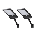 Aigostar - SADA 2x LED Solárna pouličná lampa so senzorom LED/3W/3,7V1800 mAh IP44 3000/4000/5000K + diaľkové ovládanie