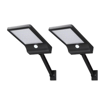 Aigostar - SADA 2x LED Solárna pouličná lampa so senzorom LED/3W/3,7V1800 mAh IP44 3000/4000/5000K + diaľkové ovládanie