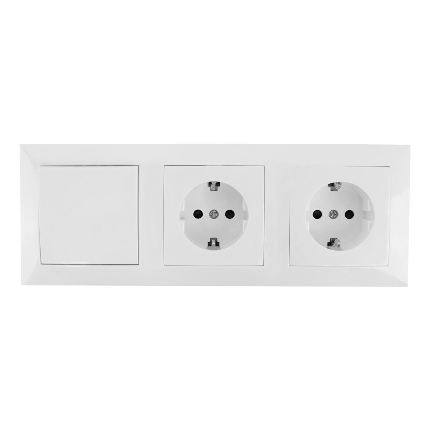 Aigostar - SADA 2x Zásuvka domová so spínačom 2x16A/250V