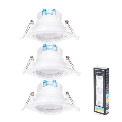 Aigostar - SADA 3 ks zapustených LED svietidiel 5W/230V 4000K Ø 8,5 cm biela