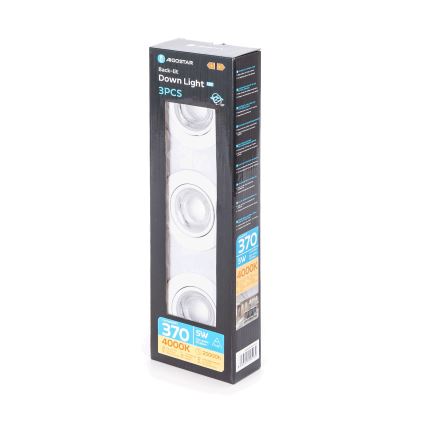 Aigostar - SADA 3 ks zapustených LED svietidiel 5W/230V 4000K Ø 8,5 cm biela
