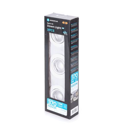 Aigostar - SADA 3x LED podhľadové svietidlo LED/5W/230V 6500K pr. 8,5 cm biela