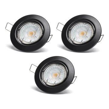 Aigostar - Sada 3x LED podhľadových svietidiel 1xGU10/4,5W/230V 3000K čierne