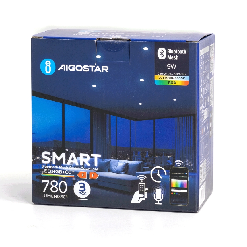 Aigostar - SADA 3x LED RGB Stmievateľné podhľadové svietidlo MESH LED/9W/230V 2700K-6500K pr.14,5cm